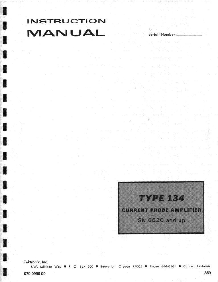 TEKTRONIX P6021 TYPE 134 CURRENT PROBE SM service manual (2nd page)