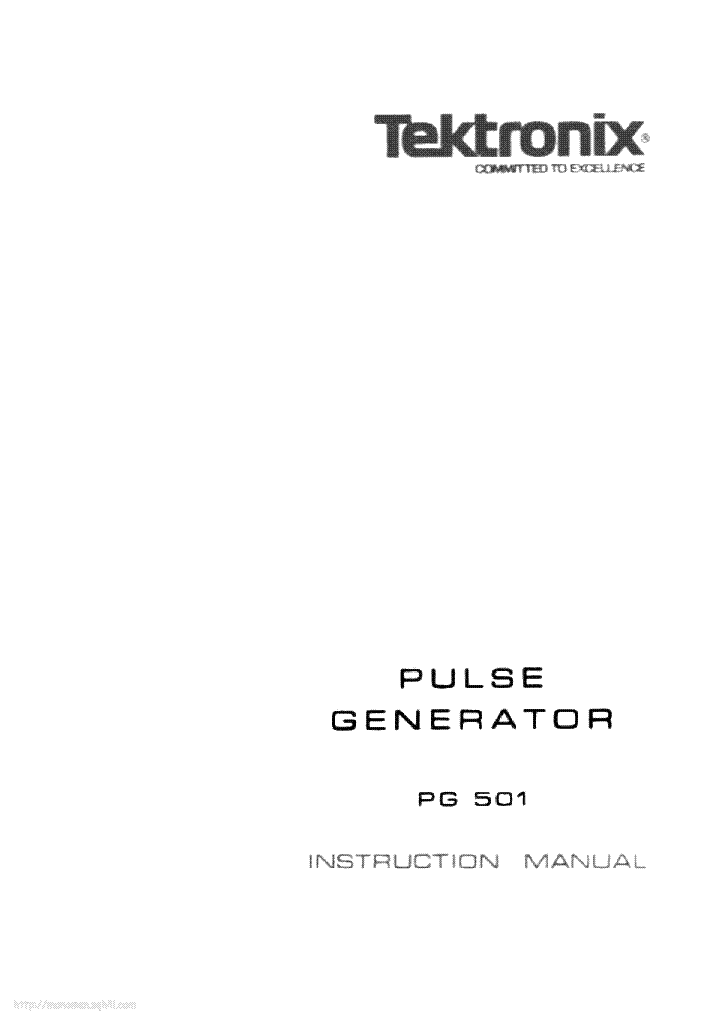 Tektronix Pulse Generator PG 501 Instruction Manual 