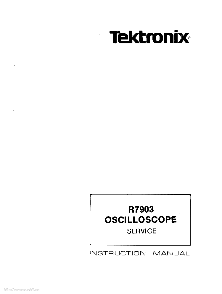 TEKTRONIX R7903 service manual (1st page)