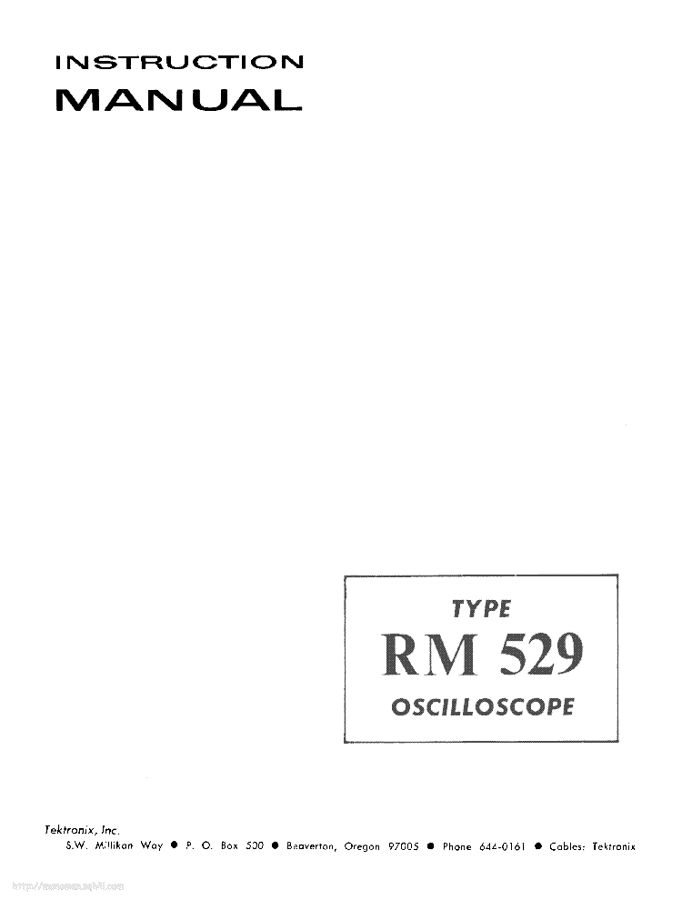 TEKTRONIX RM529 service manual (1st page)