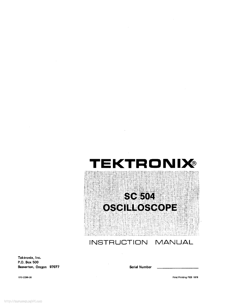 TEKTRONIX SC504 service manual (1st page)
