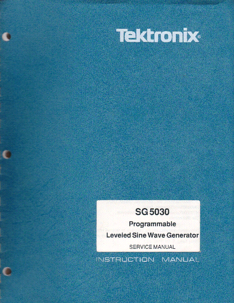 TEKTRONIX SG-5030 SINE-GENERATOR INSTRUCTION SCH service manual (1st page)