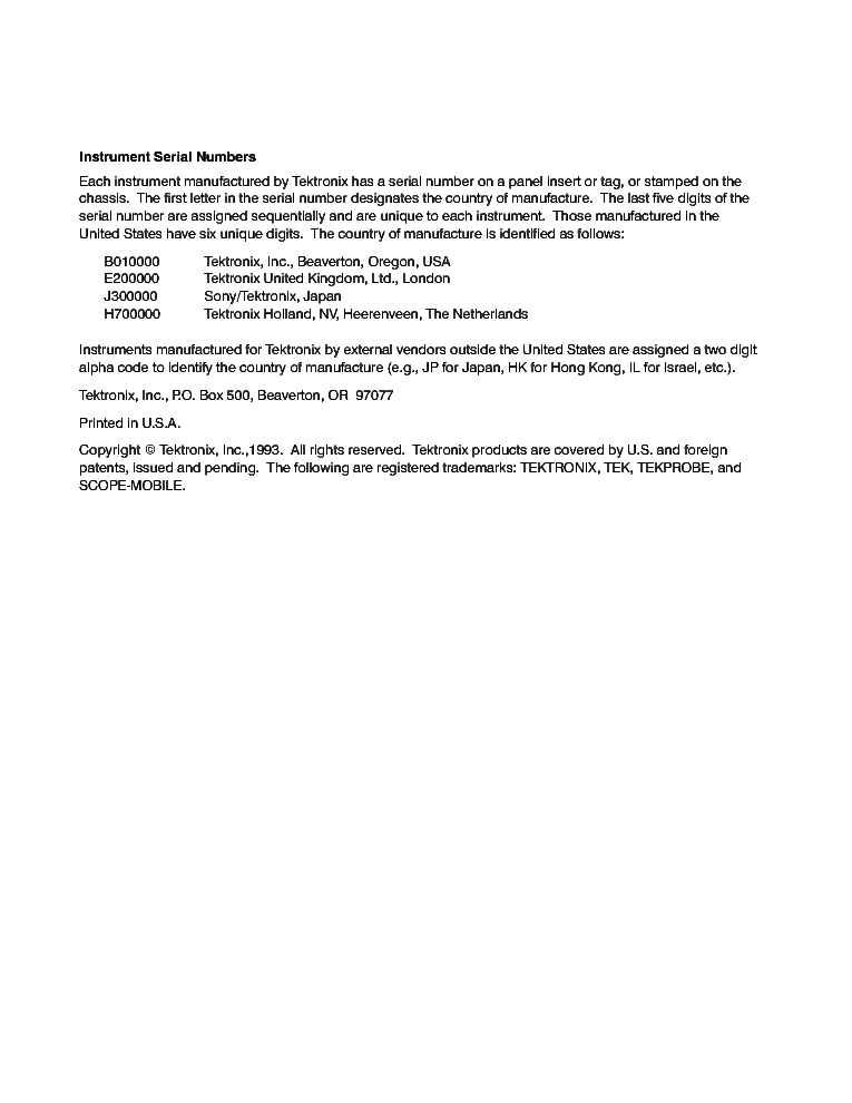 TEKTRONIX TAS-455 465 SM service manual (2nd page)