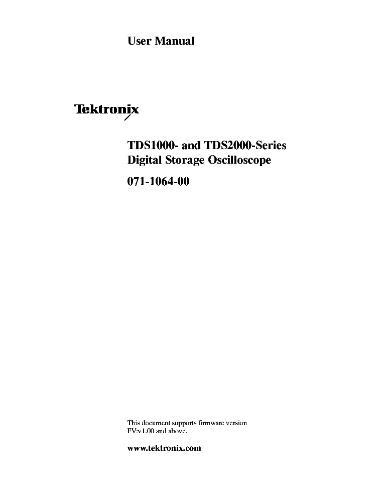 TEKTRONIX TDS1000 TDS2000 USER MANUAL service manual (1st page)