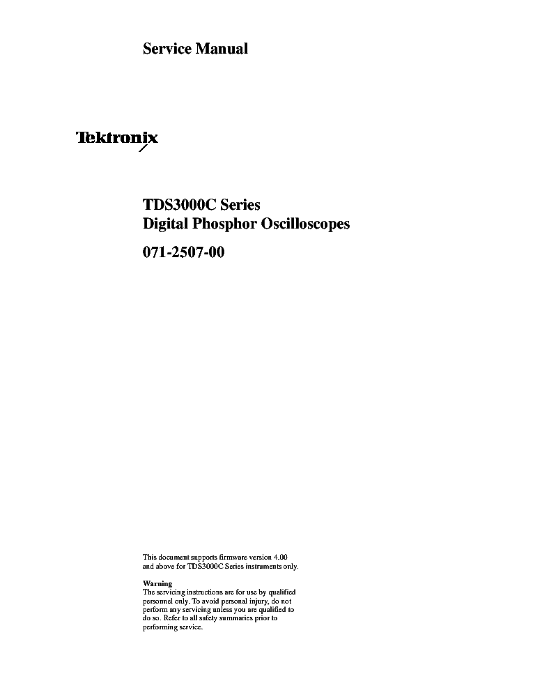 TEKTRONIX TDS3000C SM service manual (1st page)