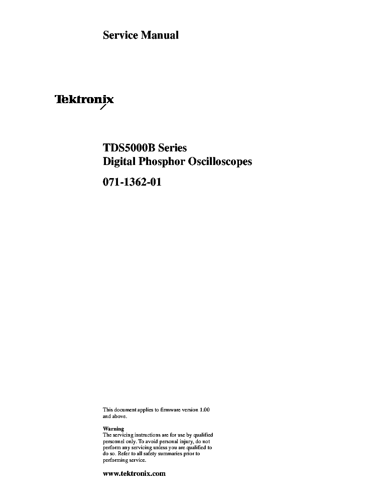 TEKTRONIX TDS5000B SM service manual (1st page)
