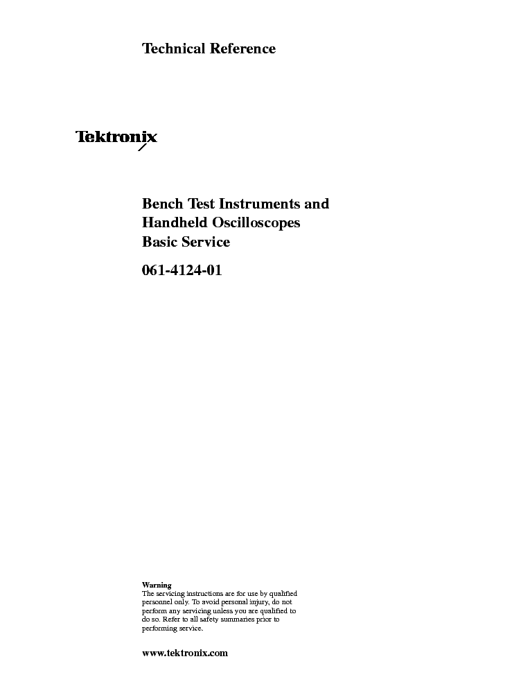 TEKTRONIX THM550 HANDHELD OSCILLOSCOPES service manual (1st page)