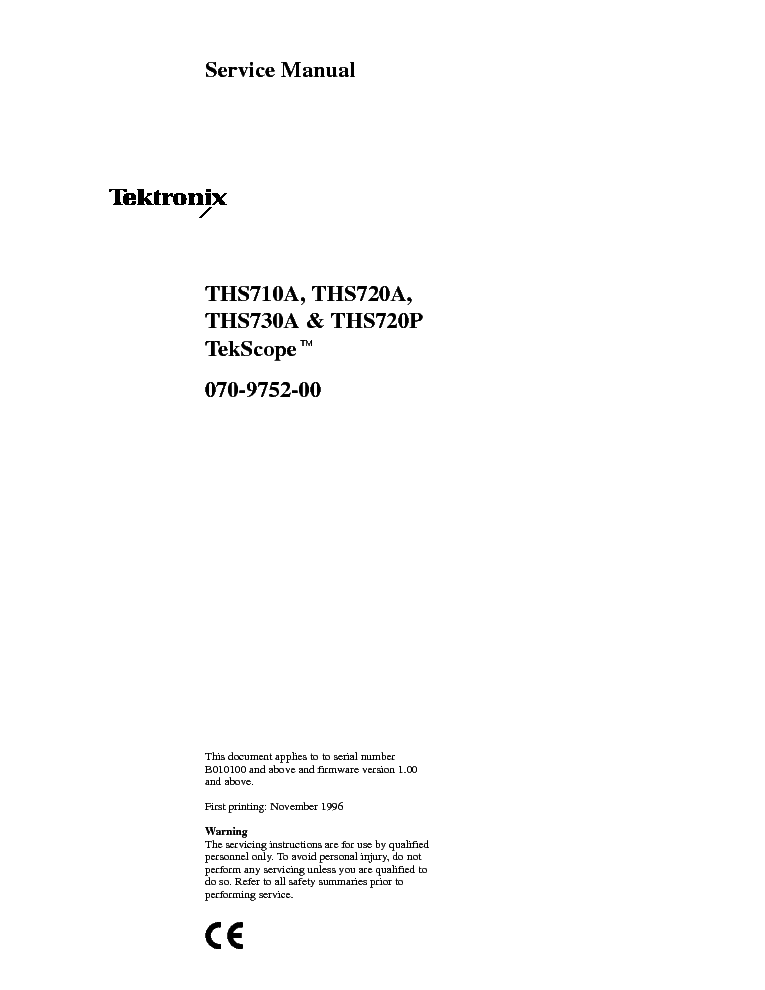 TEKTRONIX THS710A THS720A THS730A service manual (1st page)