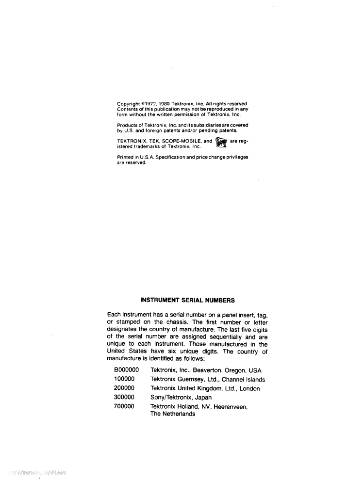 TEKTRONIX TM-501 POWER-MODULE INSTRUCTION SCH service manual (2nd page)