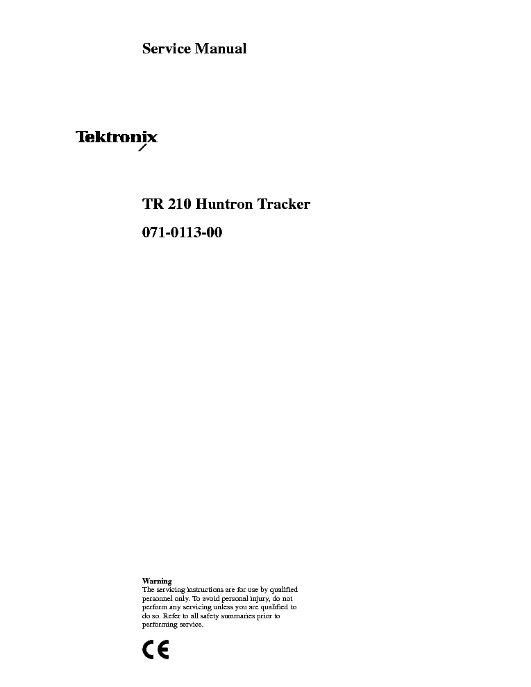 TEKTRONIX TR210 TRACKER SM service manual (1st page)