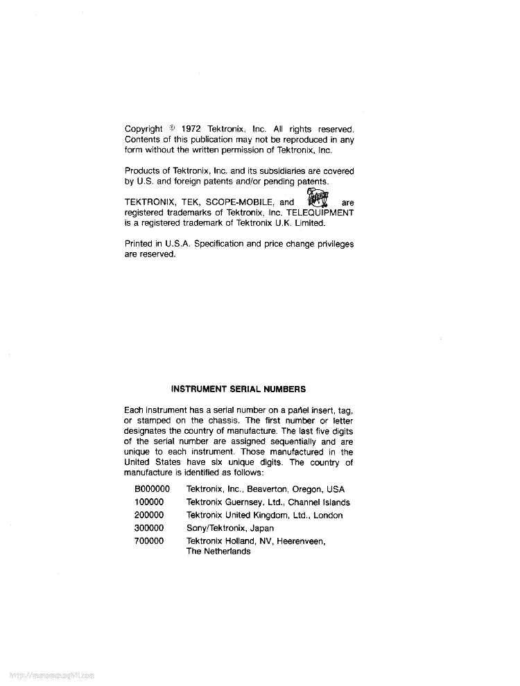 TEKTRONIX TYPE-7A26 DUAL-TRACE-AMPLIFIER INSTRUCTION SCH service manual (2nd page)