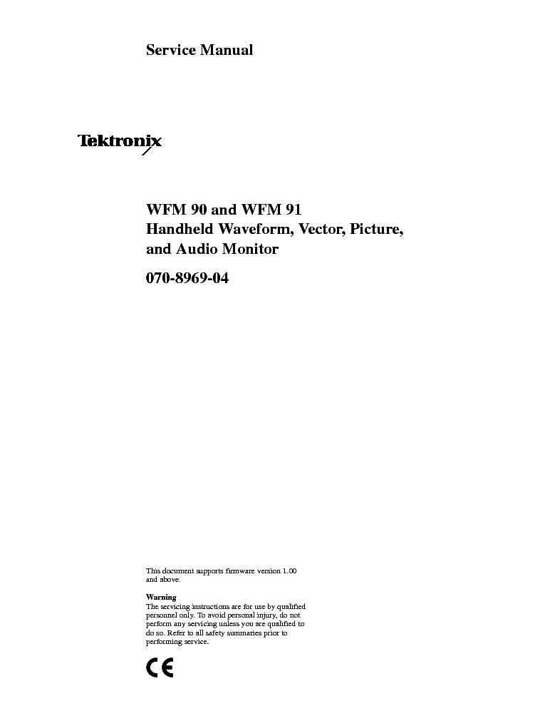 TEKTRONIX WFM-90-91 service manual (1st page)