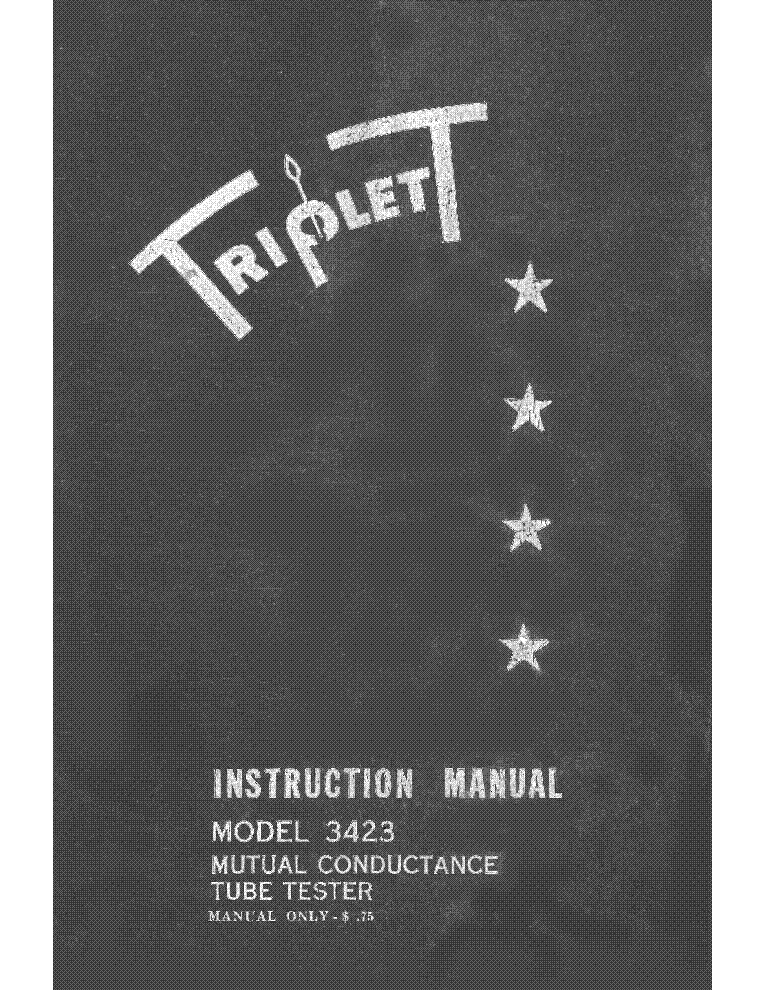 TRIPLETT 3423 TUBE TESTER service manual
