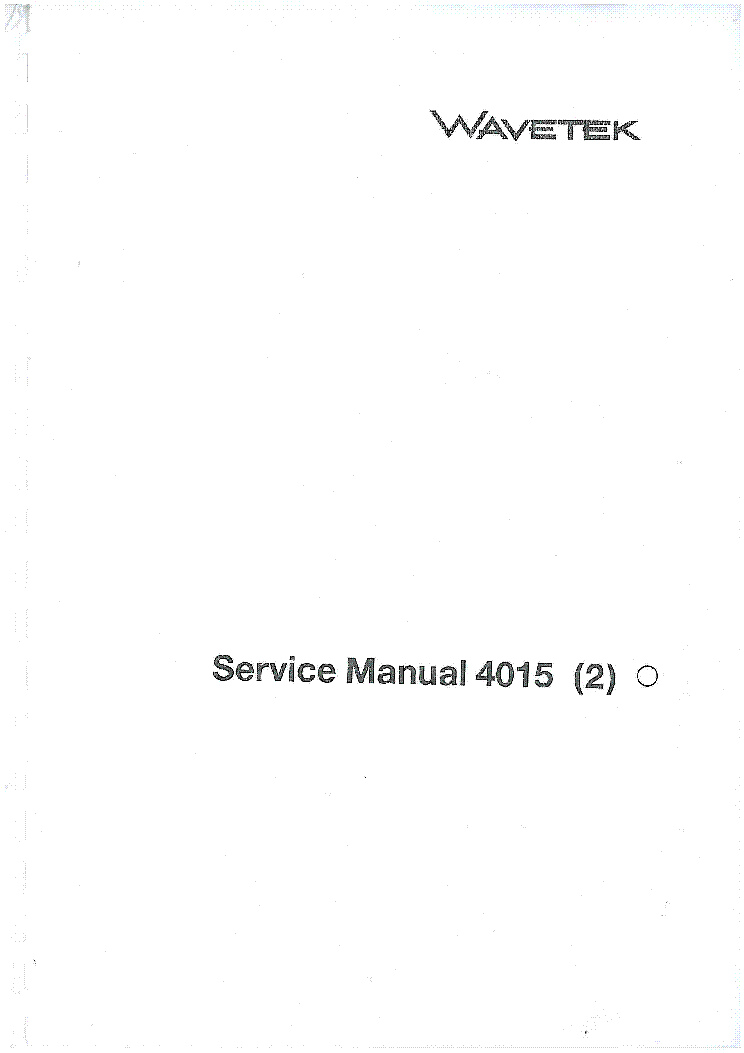Wavetek 5830B Operating & Schematics Manuals 2 