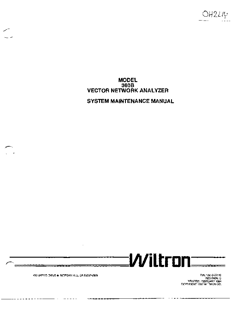 WILTRON 6407 6409  Operating & Service manual 