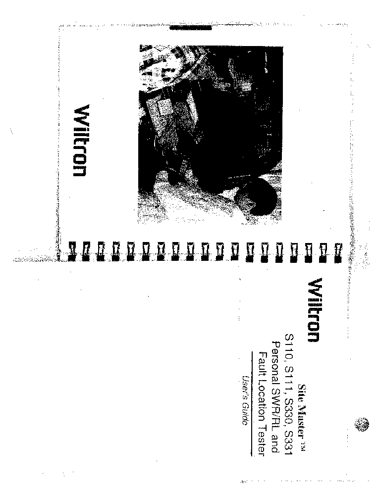 WILTRON S-110-111-330-331 PERSONAL SWL-RL AND FAULT LOCATION TESTER 1996 OP SM service manual