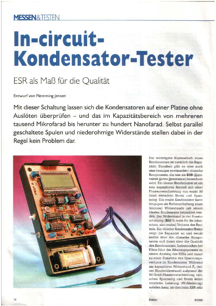 BLUE K7214+ ESR meter circuit same as K7254, EVB & Dick Smith MKII ESR Meter