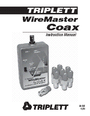 TRIPLETT MODEL-WIRE MASTER COAX COAXIAL CABLE TESTER INSTR Service ...