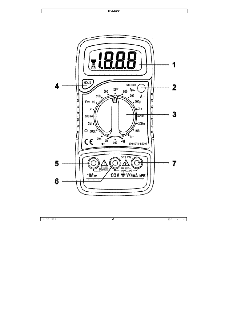 Velleman Dvm Digital Multimeter User Manual Service Manual Download