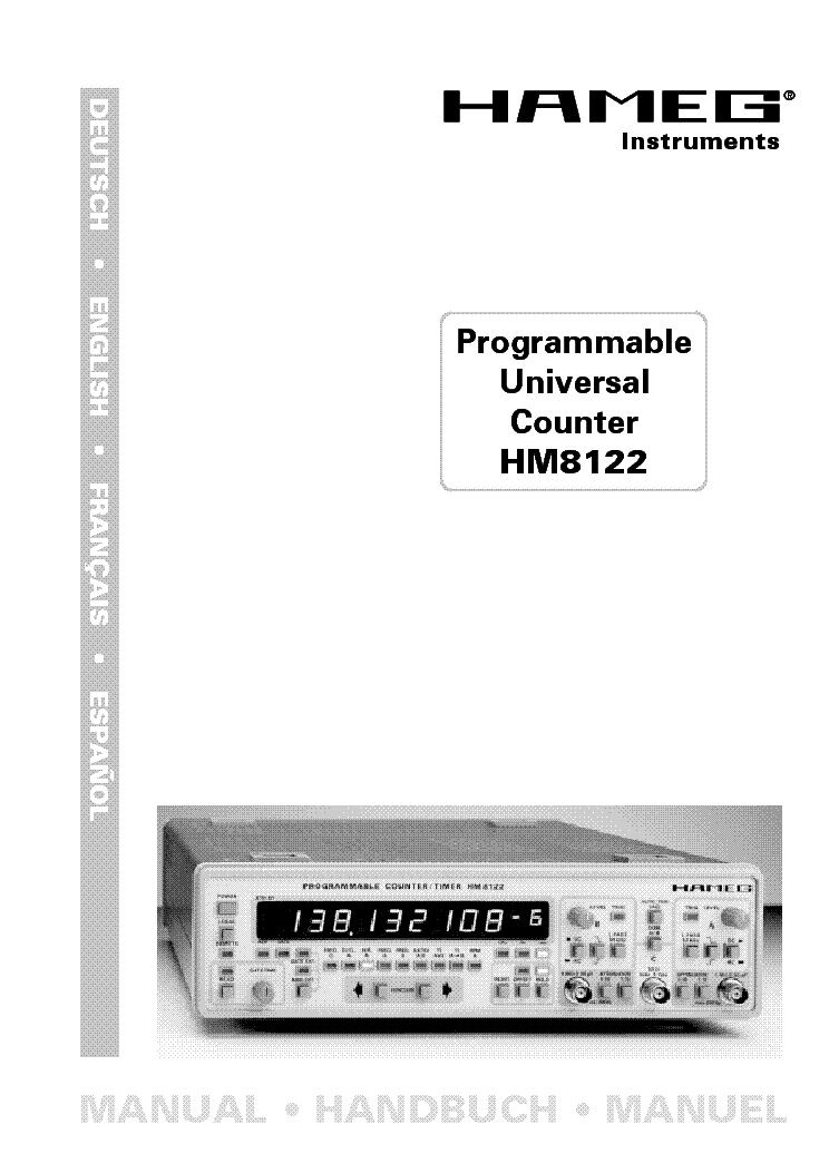 HAMEG HM8122 UNIVERSAL COUNTER UM service manual (1st page)