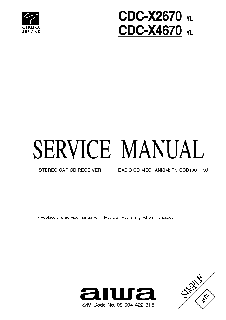 AIWA CDC-X2670 X4670 PARTS SCH service manual
