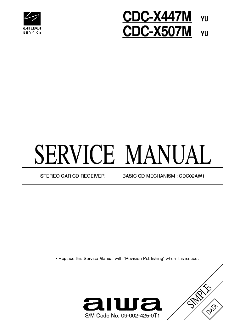 AIWA CDC-X447M X507M PART SCH service manual