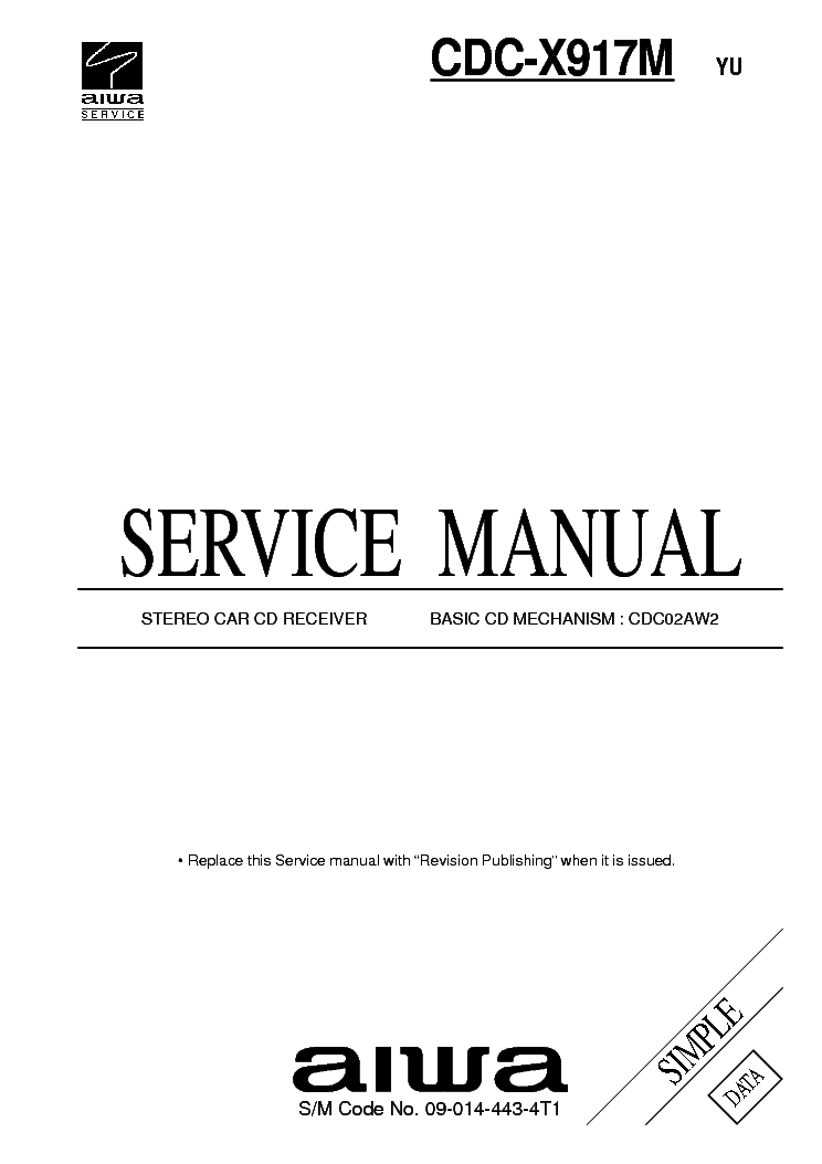 AIWA CDC-X917M PARTS SCH service manual