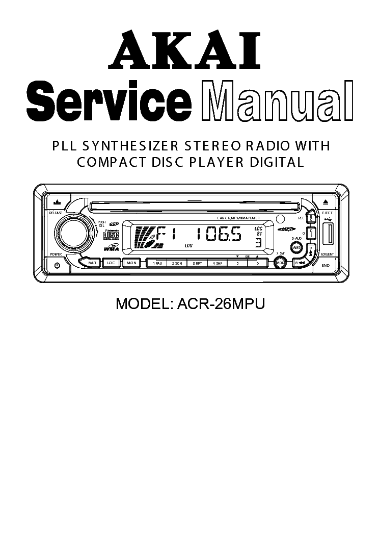 AKAI ACR-26MPU service manual
