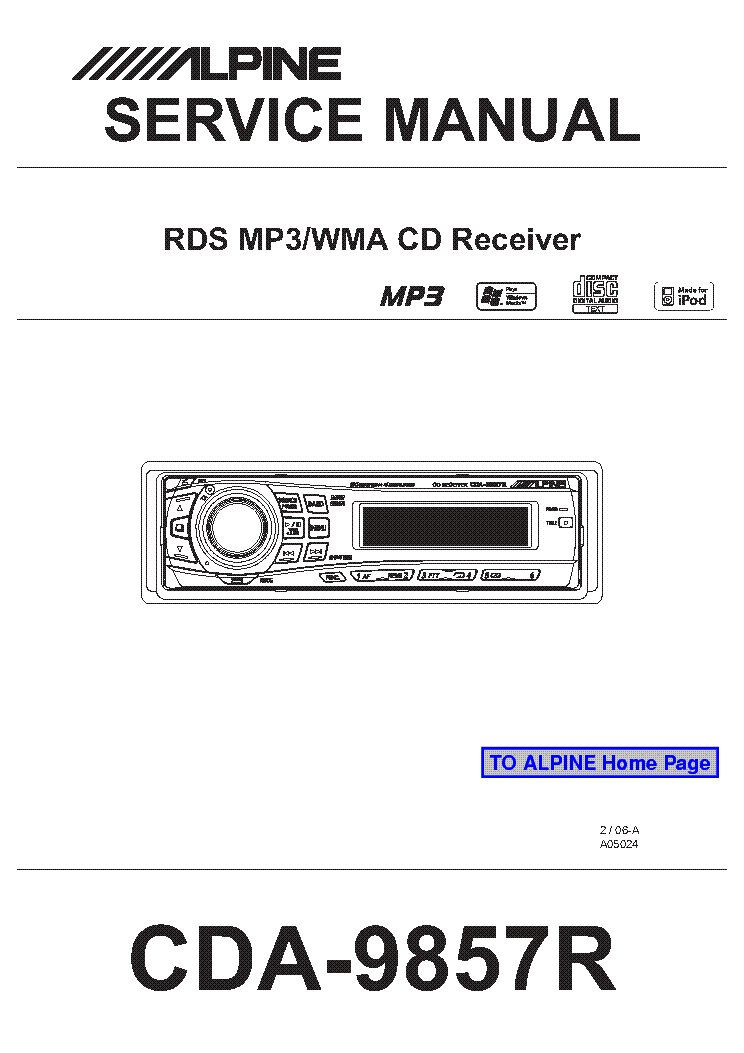 ALPINE CDA-9857R Service Manual download, schematics, eeprom, repair