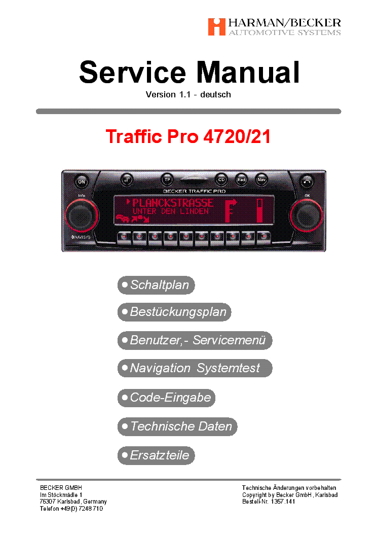 Becker Traffic Pro 10.0 EUROPA CD Low Speed 4720 4721 4723 4724 4725 4726 4733 