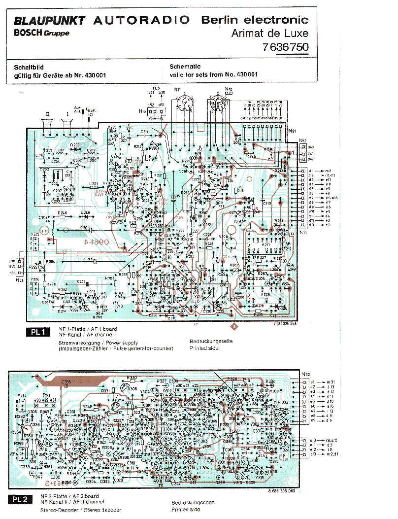 BLAUPUNKT BERLIN ARIMAT DE LUXE 7636750 SCHEMATIC service manual (1st page)