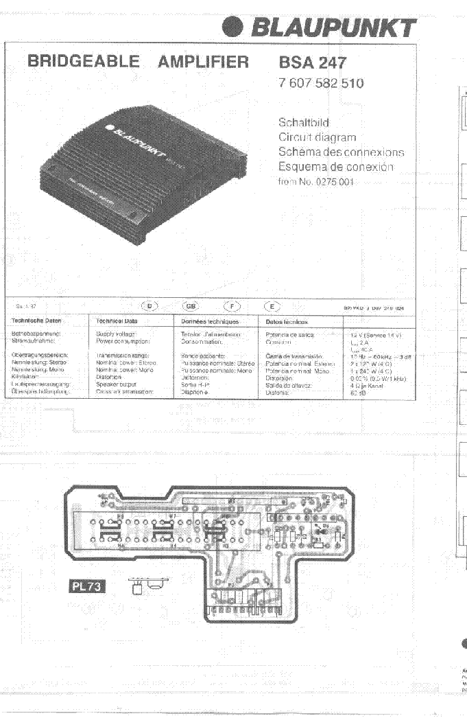 BLAUPUNKT BSA 247 service manual (1st page)