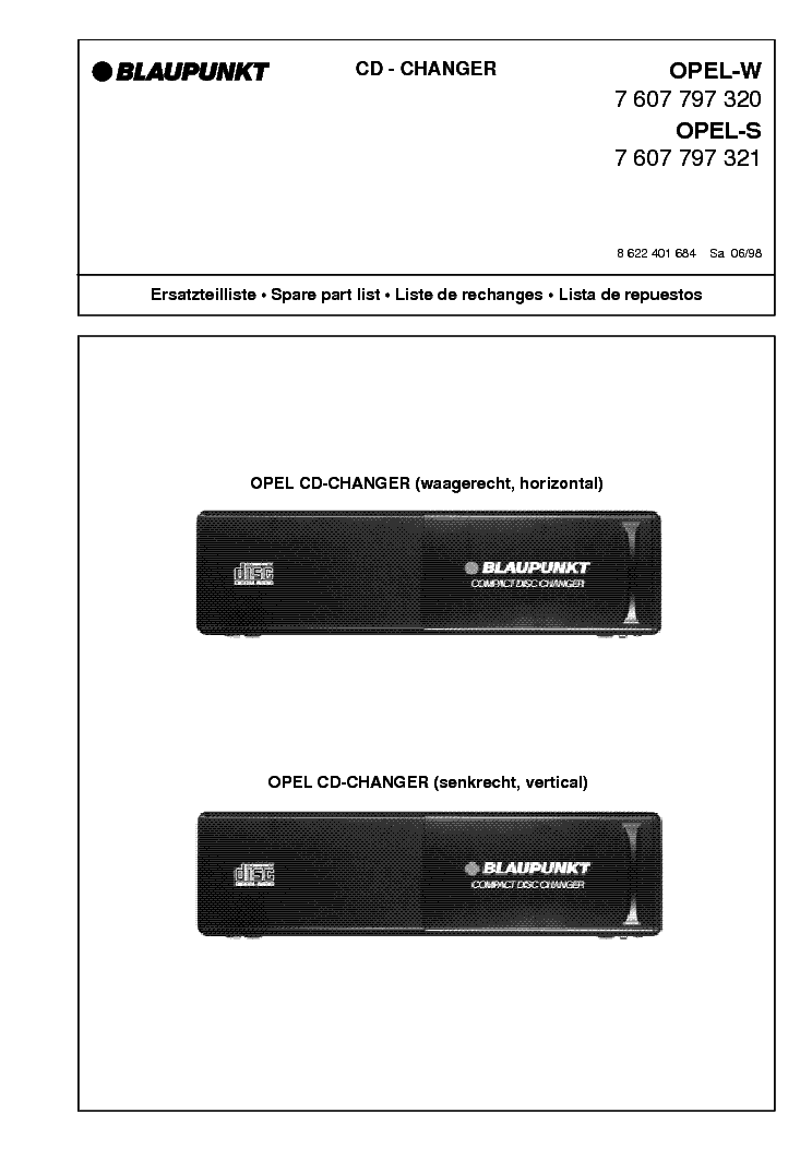 BLAUPUNKT OPEL-W OPEL-S SM service manual (1st page)
