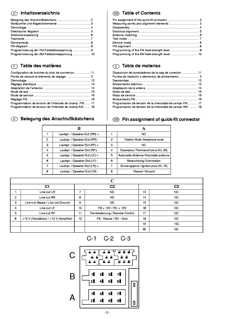 BLAUPUNKT RD148 LAUSANNE MODENA NEVADA service manual (2nd page)