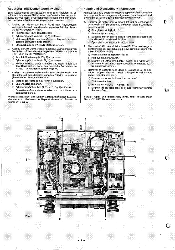 BLAUPUNKT STOCKHOLM-STEREO CR 7638924 SM service manual (2nd page)