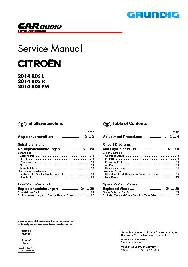 GRUNDIG CIT 2014 service manual