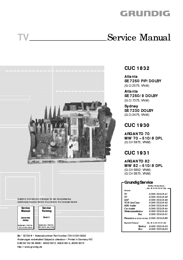 GRUNDIG CUC 1832 TV service manual