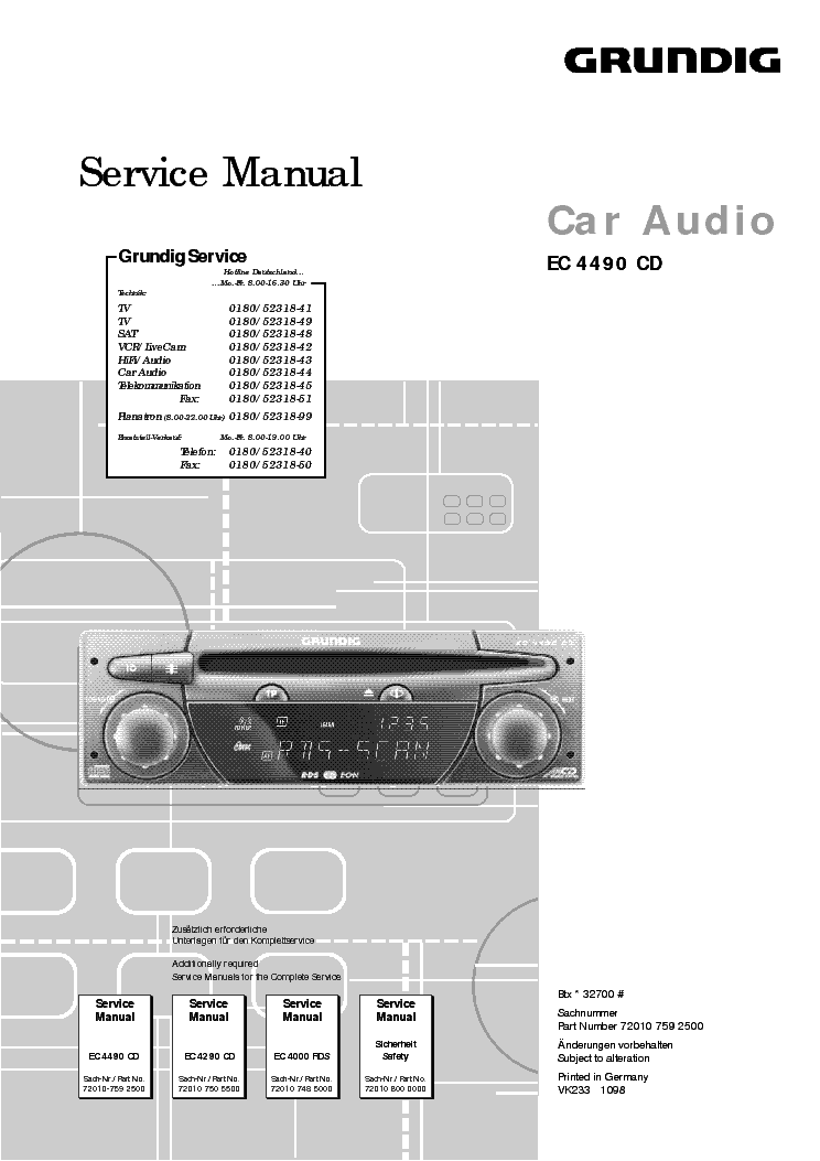 GRUNDIG EC4490 service manual