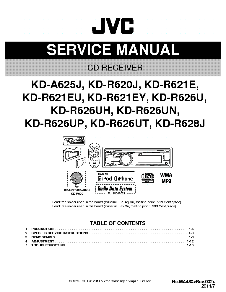 Service manual jvc. JVC KD-r621. JVC KD-a5. JVC KS-fx815. JVC KD-lhx557.