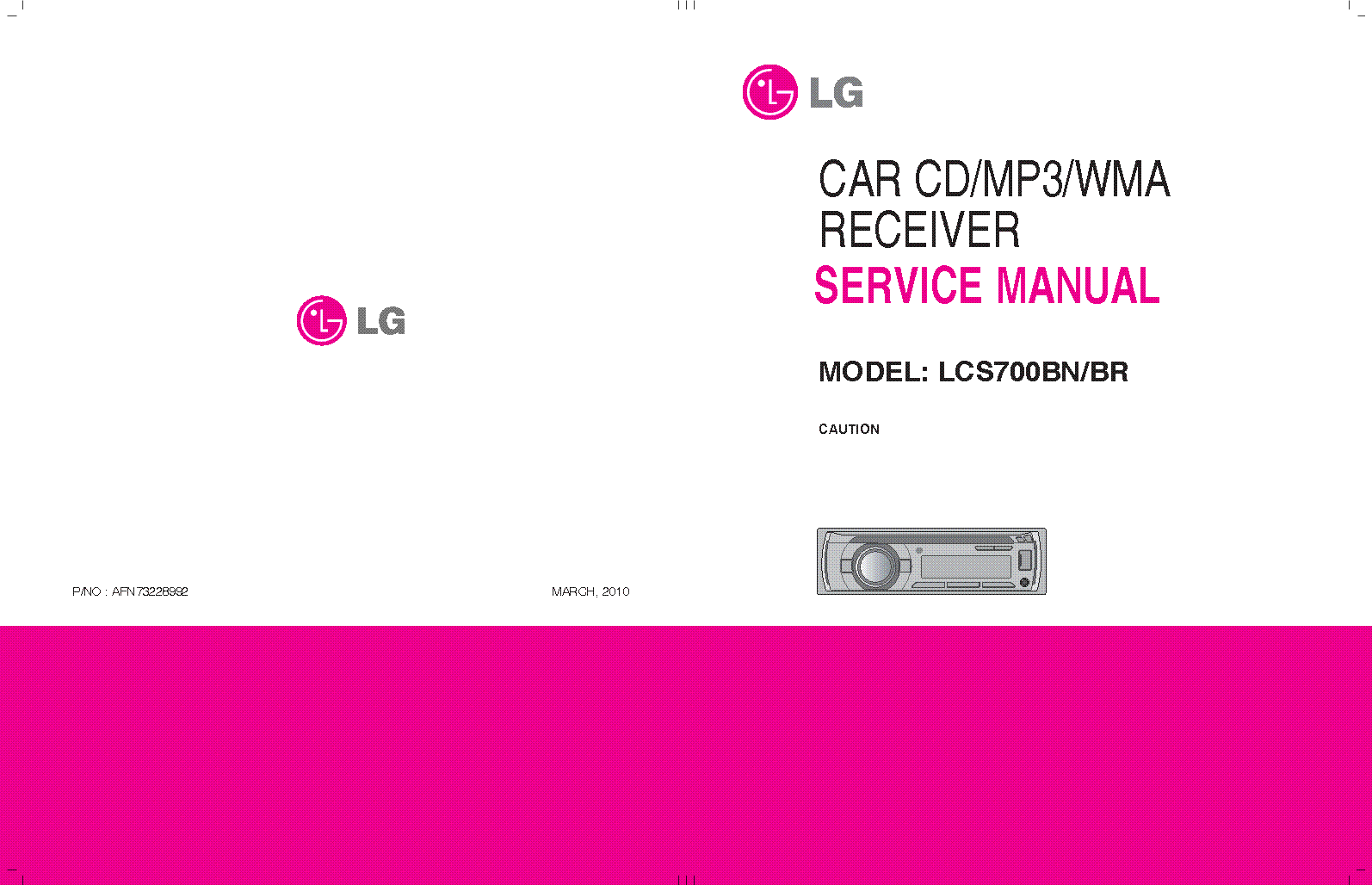 LG LCS700BNBR Service Manual download, schematics, eeprom, repair