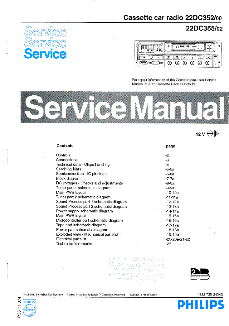 PHILIPS 22DC352-00 22DC355-02 SM COLOR Service Manual download ...