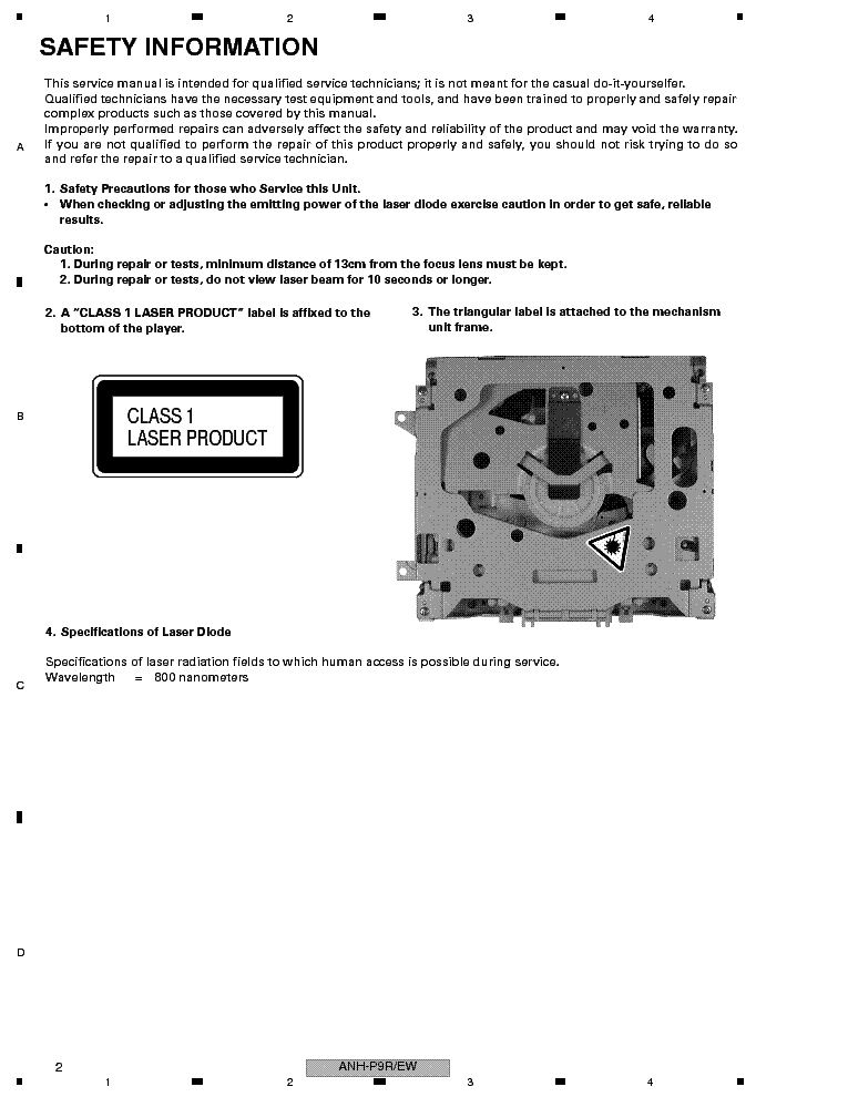 PIONEER ANH-P9R service manual (2nd page)