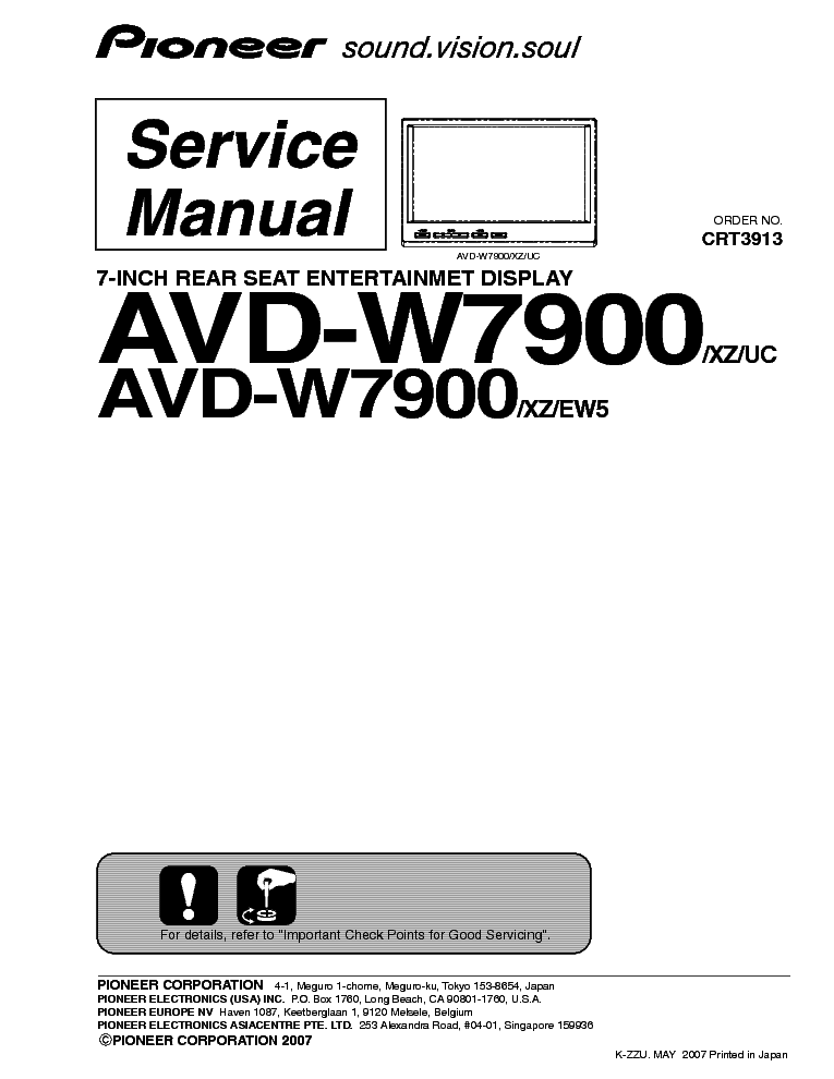 PIONEER AVD-W7900 SM service manual (1st page)
