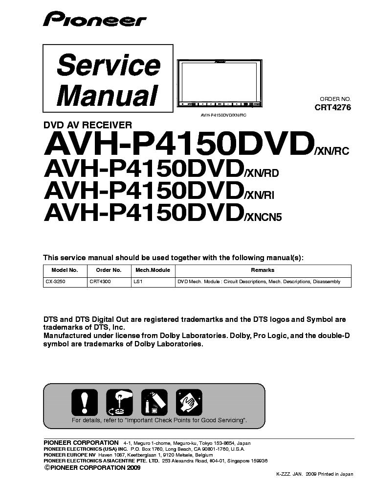 PIONEER AVH-P4150DVD SM service manual (1st page)