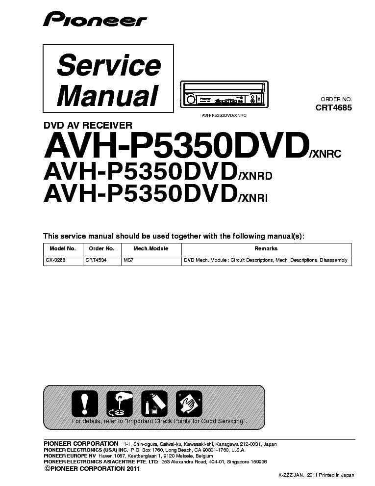 PIONEER AVH-P5350DVD C4685 SM service manual (1st page)