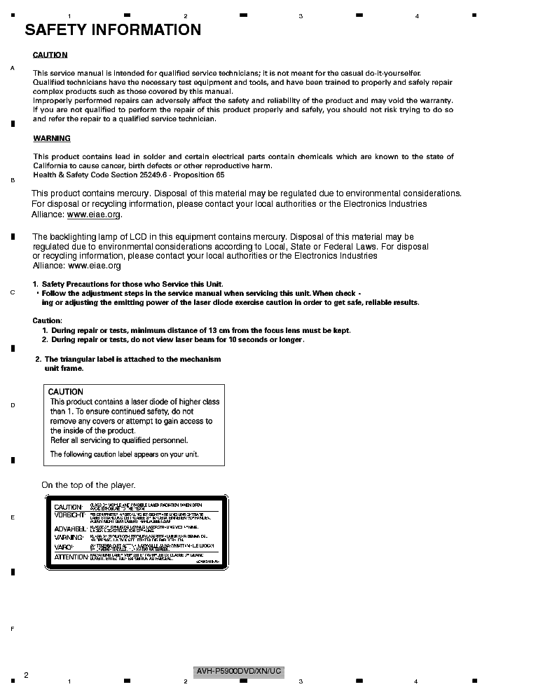 PIONEER AVH-P5900DVD SM service manual (2nd page)