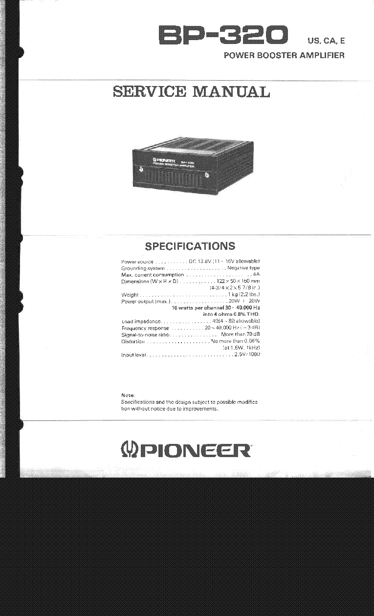 PIONEER BP-320 SM service manual (1st page)