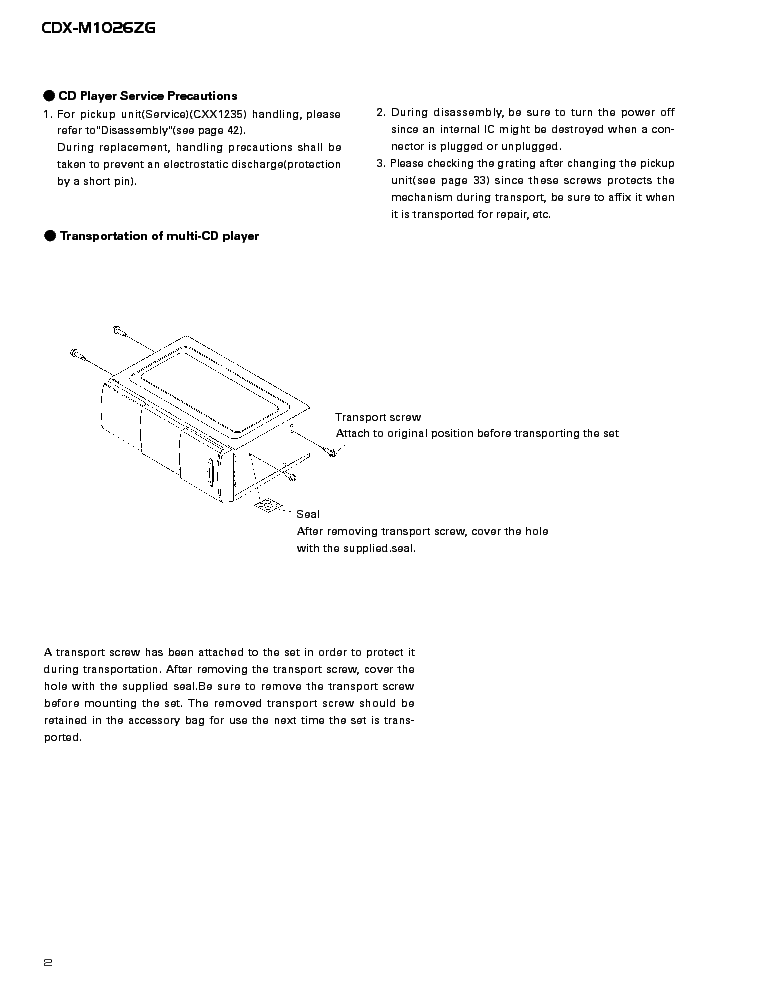 PIONEER CDX-M1026 service manual (2nd page)