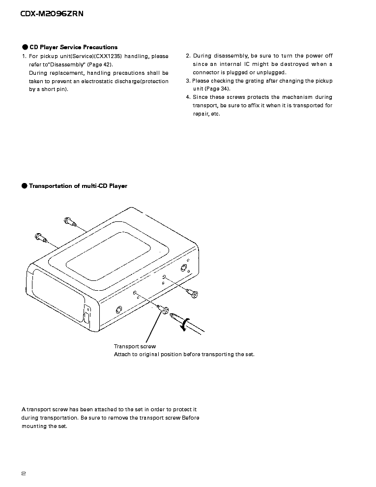 PIONEER CDX-M2096 service manual (2nd page)