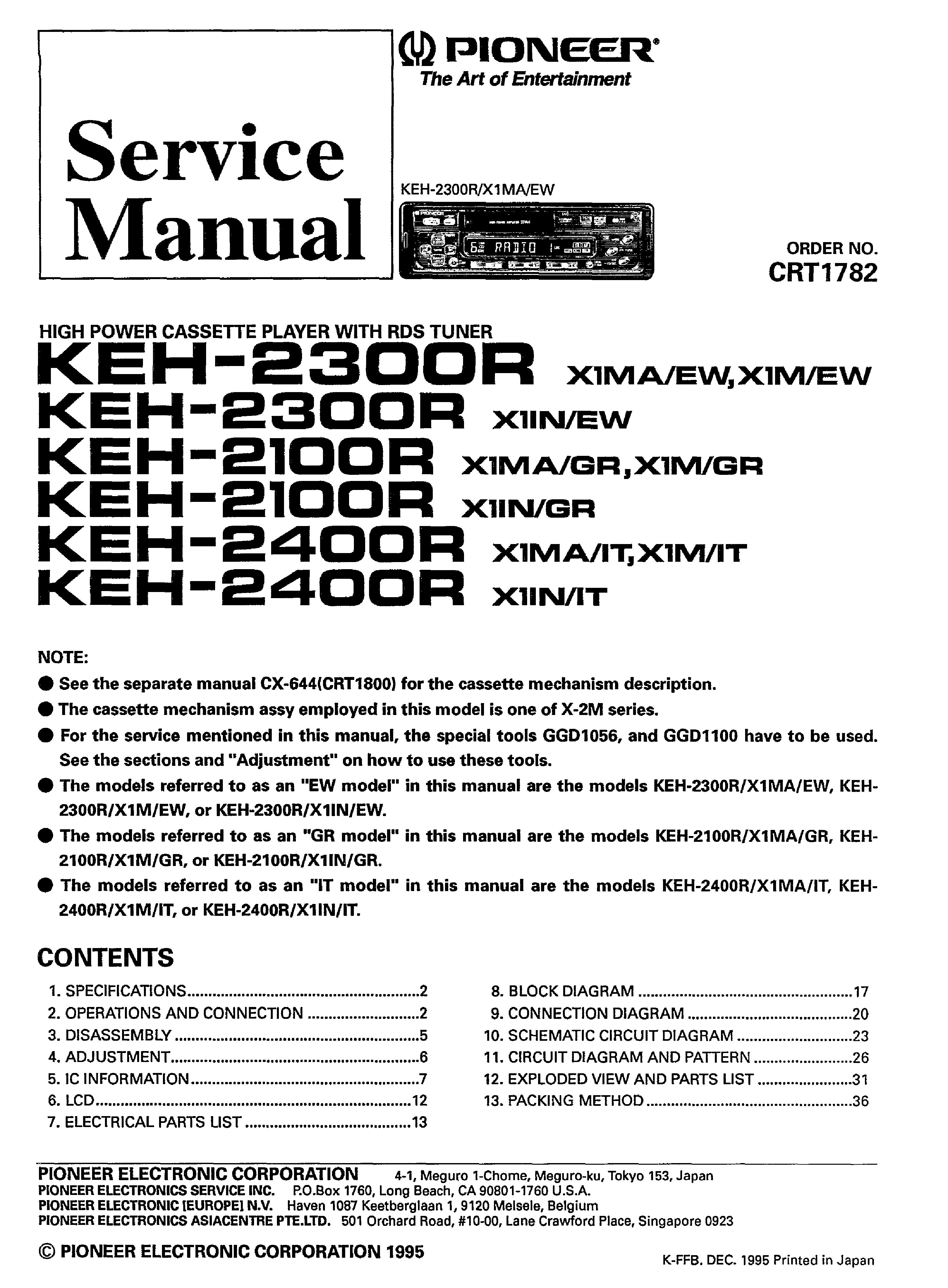 PIONEER CRT1782-KEH-2300-KEH-2100-KEH-2400 service manual (1st page)